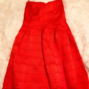 Red Strapless Dress